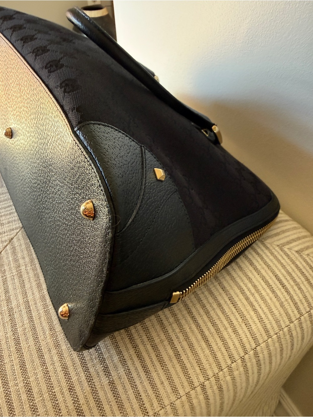 Gucci Black Canvas Leather Tote with COA and dust bag - Picture 4 of 12